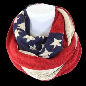 ❤️ Knit American Flag Infinity Scarf